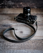 Load image into Gallery viewer, Premium buffalo hide leather camera strap showing natural grain and patina