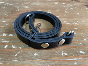 Clearance | 12mm Leather Neck Strap | BLACK  28”