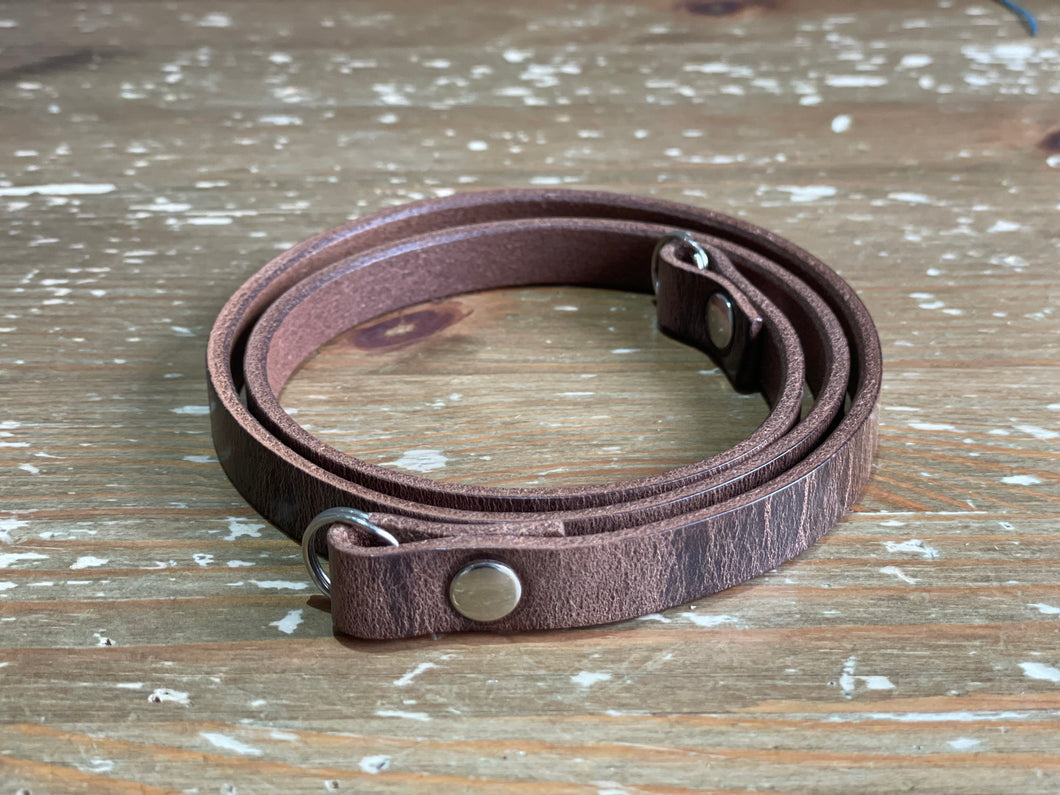 Clearance | 12mm Leather Neck Strap | ANTIQUE BROWN 29”