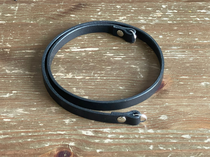 Clearance | 12mm Leather Neck Strap | BLACK  28”