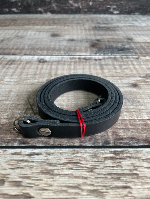 Clearance | 12mm Leather Neck Strap | BLACK 34”