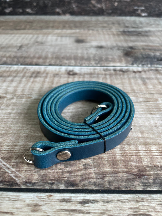 Clearance | 12mm Leather Neck Strap | BLUE 40”