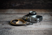 Load image into Gallery viewer, Premium slim leather strap on compact film camera handmade UK
