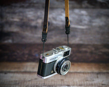 Load image into Gallery viewer, Slim Horween leather neck strap attached to Ricoh GR compact camera