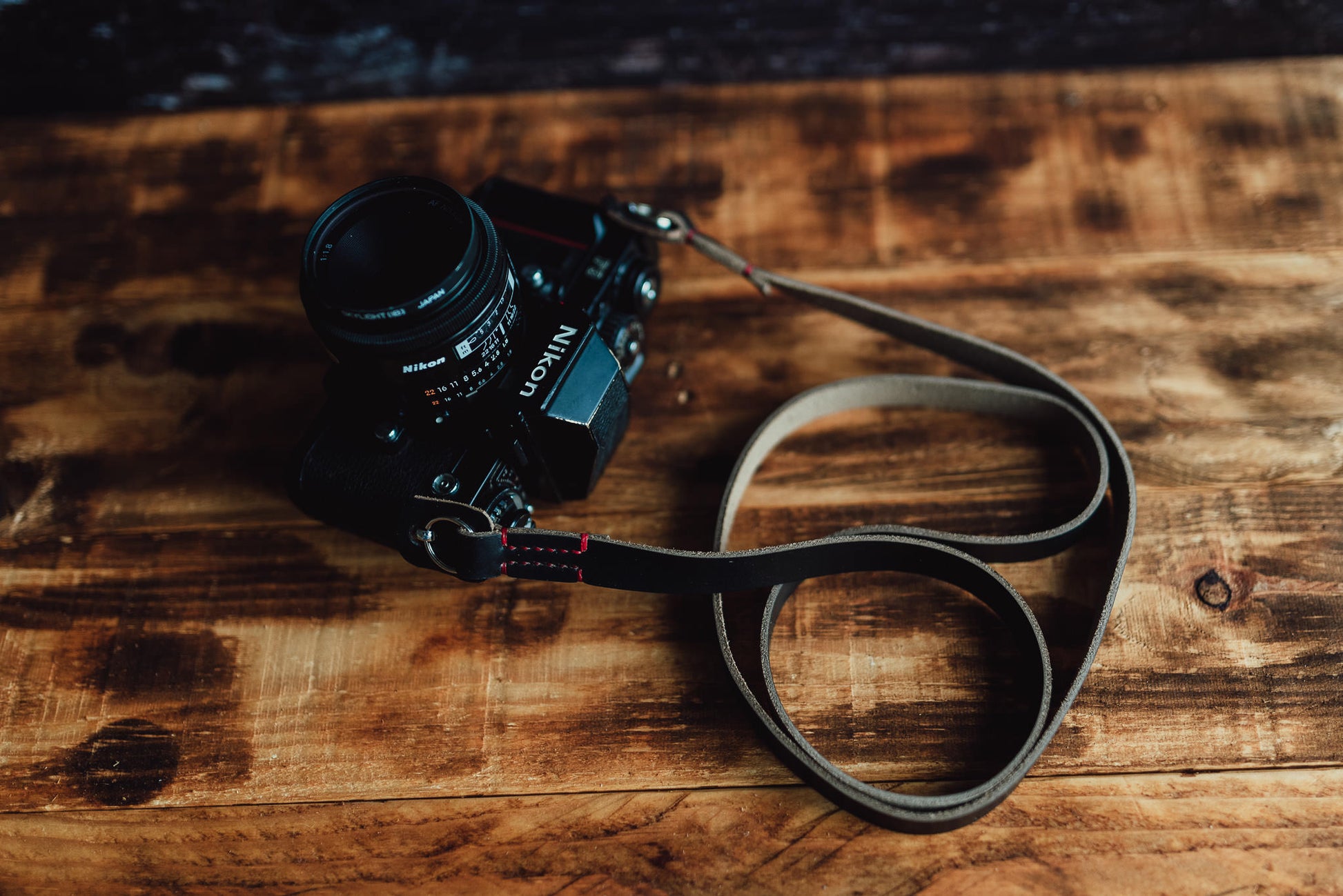 Camera protection bumpers included with GRANADA Horween leather neck strap