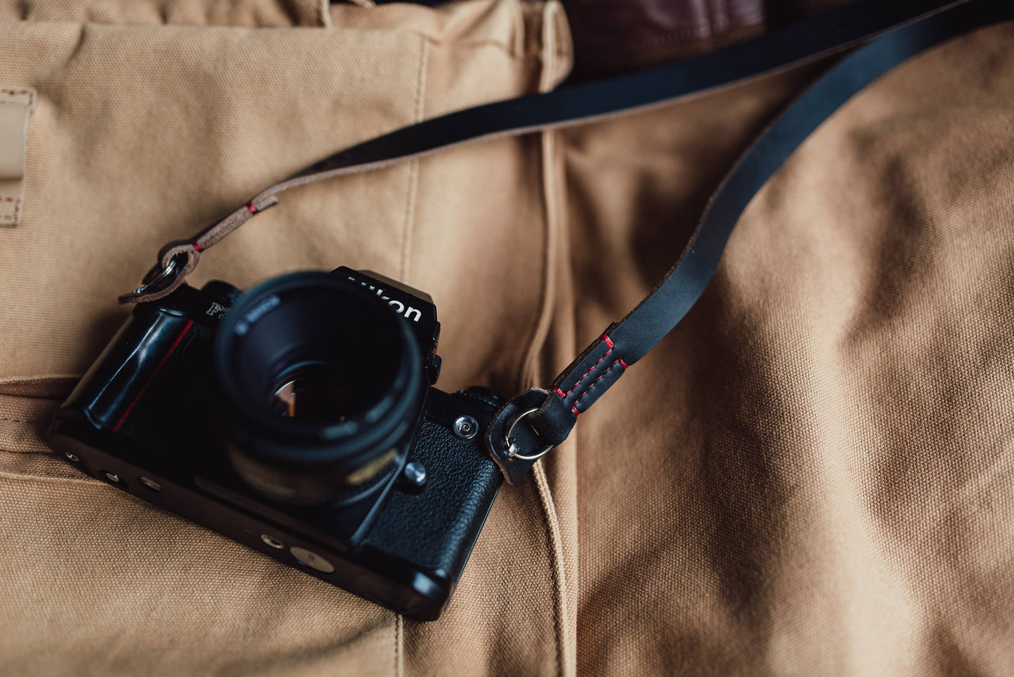 GRANADA minimal 16mm Horween leather camera strap for DSLR mirrorless rangefinder
