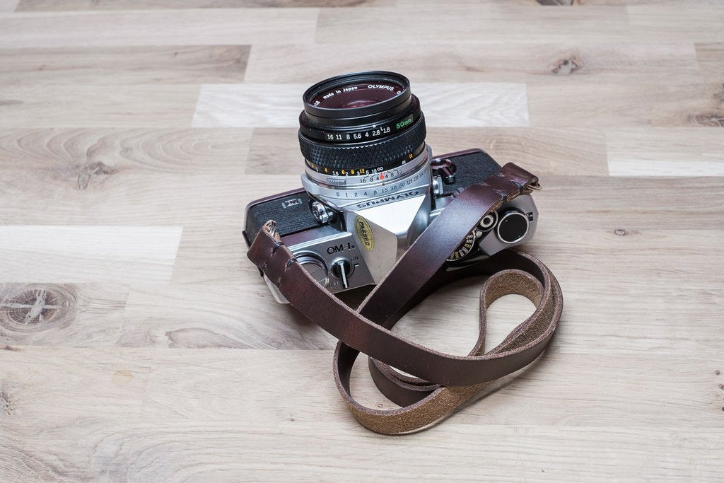 STERLING Horween Chromexcel leather camera strap soft supple handmade UK